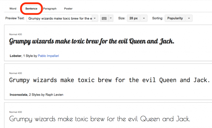Sentence Google_Fonts